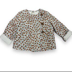 Bonbon Girls Floral Cotton Jacket Sz 6‎ Fall Winter Cottagecore Whimsical Girly